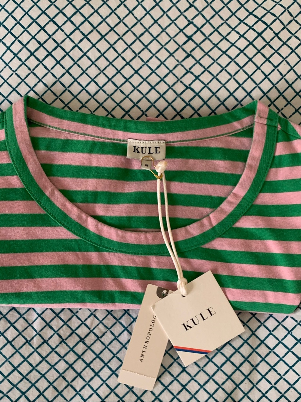 KULE Striped Tank top green & pink size medium NEW Anthropologie - Picture 13 of 13